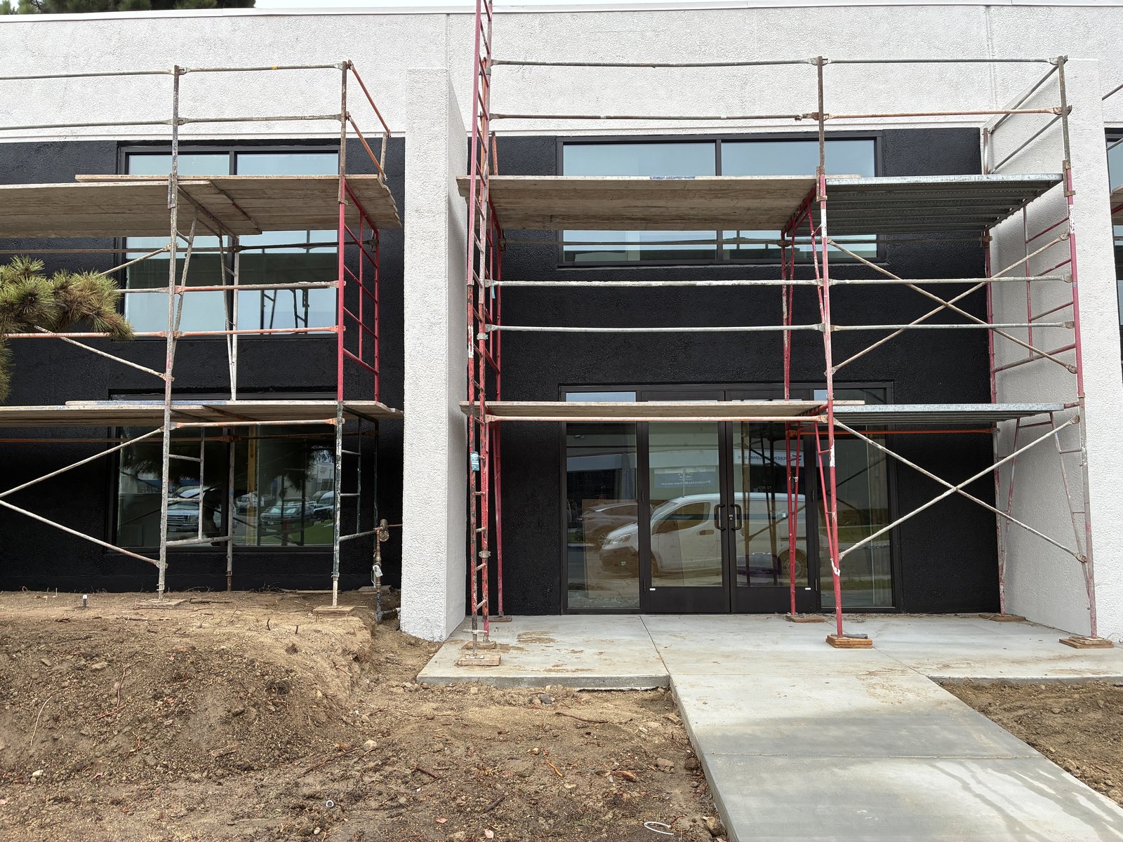 Atlas Labs building mid-renovation with scaffolding